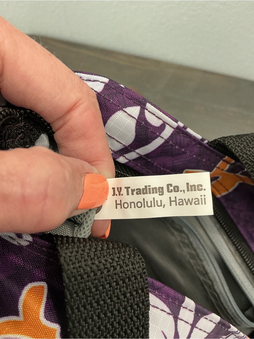 NWOT Hawaii Spirit J.Y. Trading Co Purple Honu Lauhala Single Zipper Tote - Picture 4 of 10